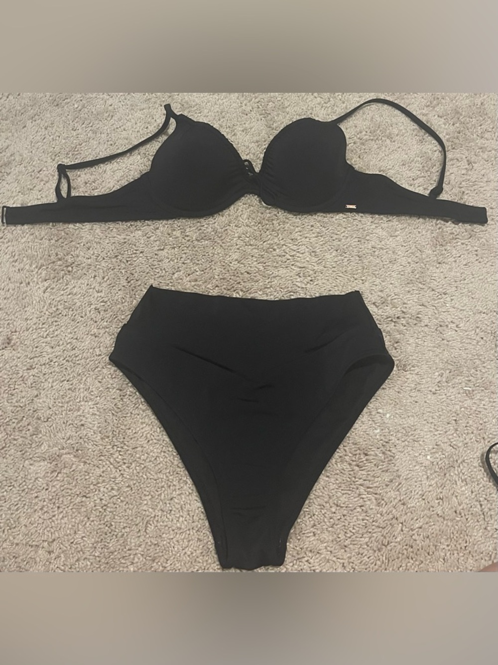 PINK Victoria's Secret Black High-Waist Bikini Set